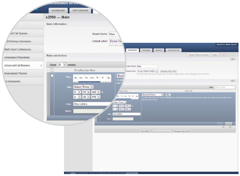 Configuration is minimal for setting up call flow including automated attendants, conferences, calling groups, and queues.